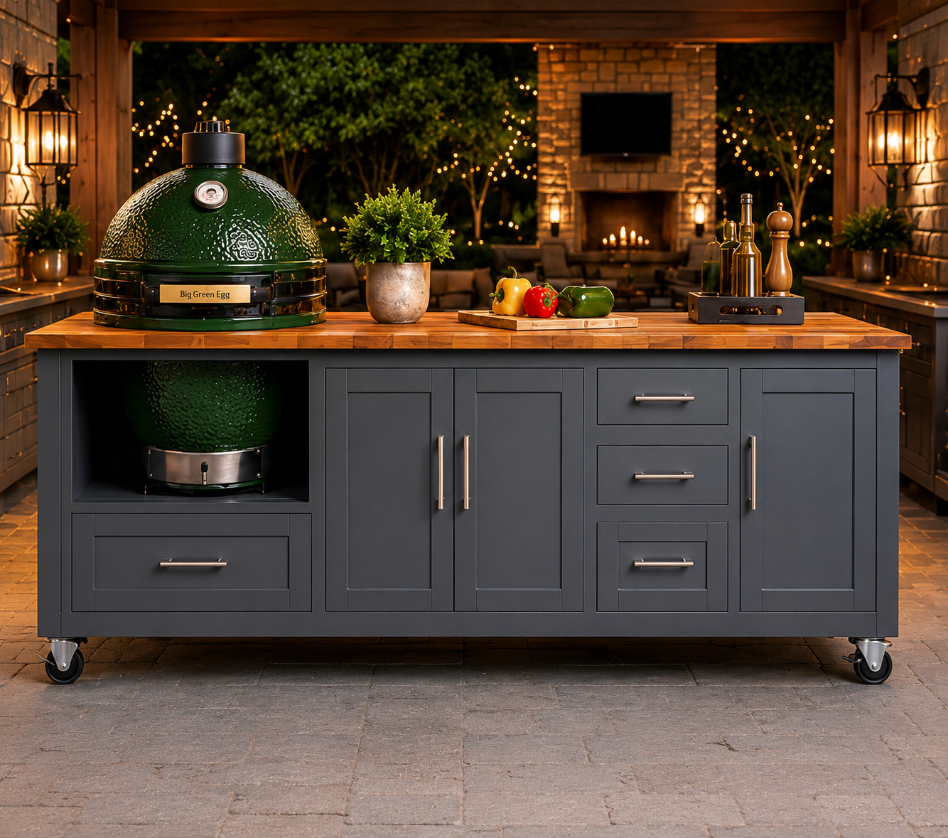 Outdoor Covered Patio Bar Cabinets