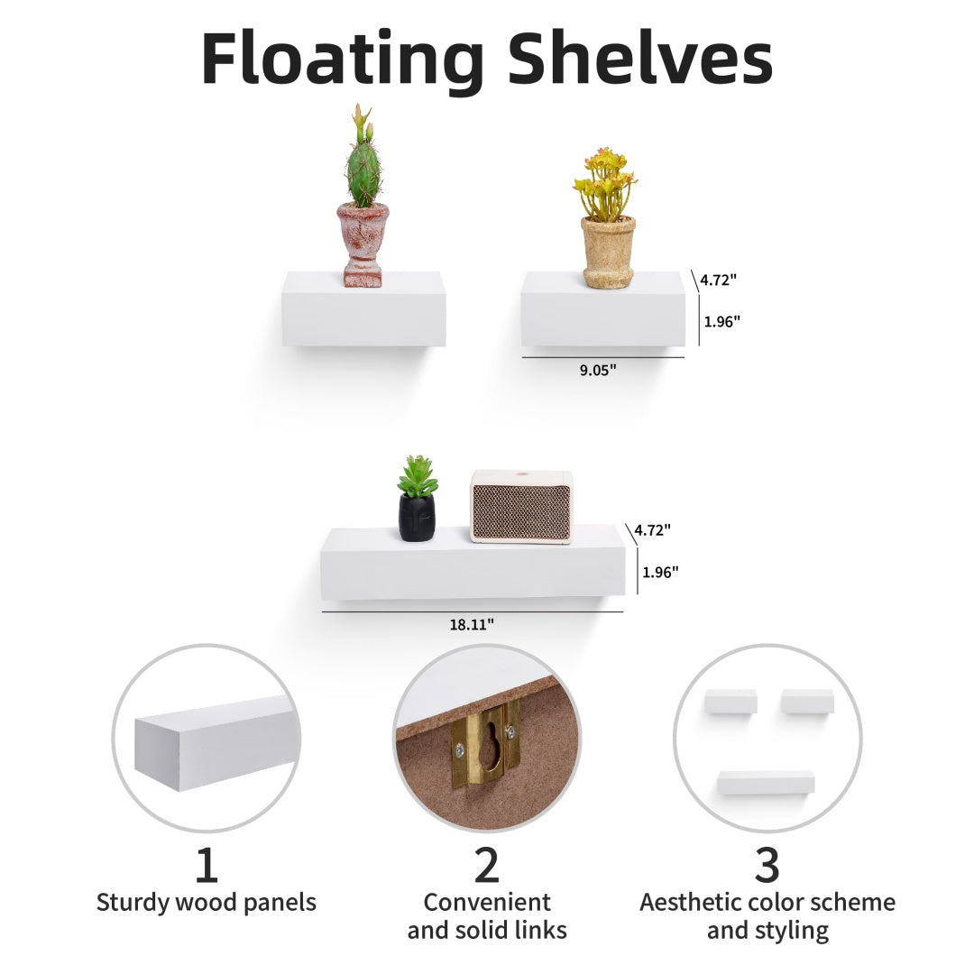 Floating Shelves  17.72 Wall Mounted Wood Shelves