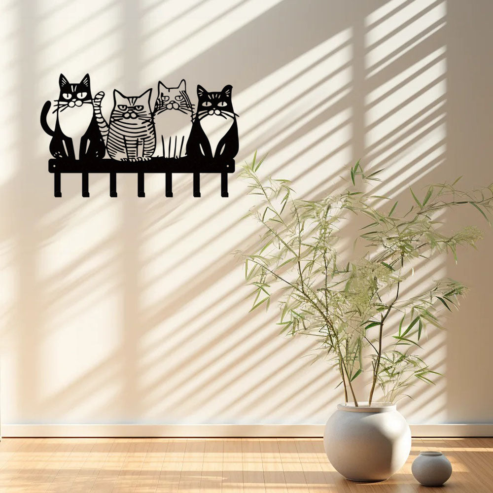 Adorable Cat Wall Hooks Set