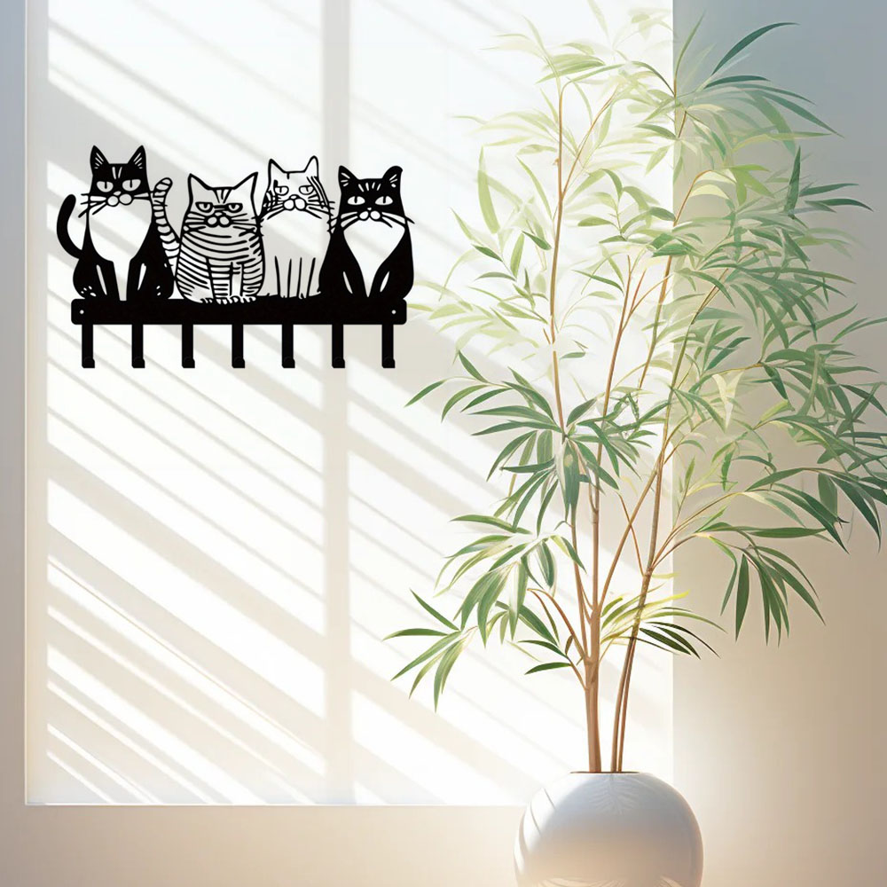 Adorable Cat Wall Hooks Set