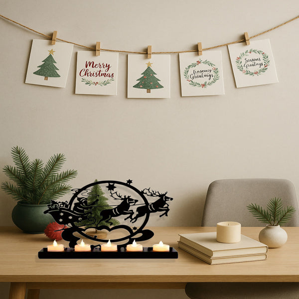 Vintage Iron Reindeer Candle Holder For Christmas