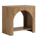 Handcrafted Arched Side Table - Natural Wood Finish | Modern Minimalist Accent Table