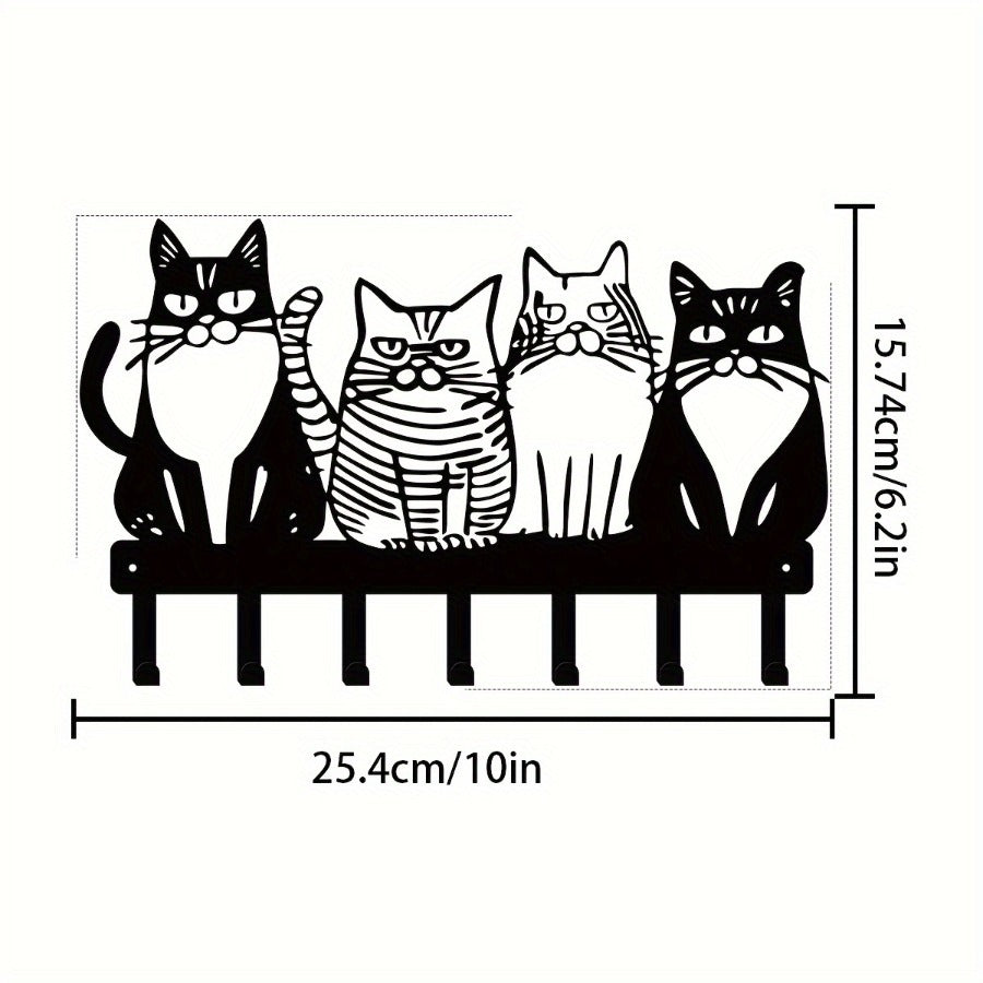 Adorable Cat Wall Hooks Set