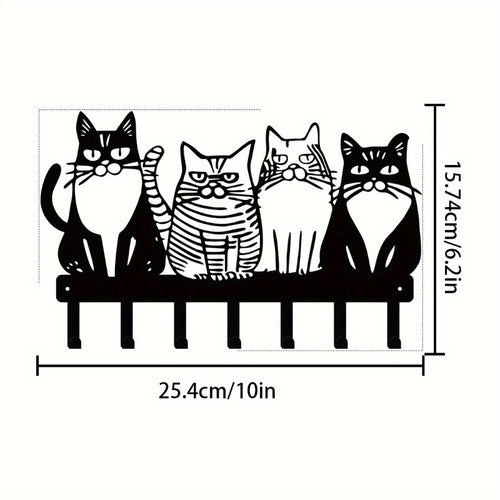 Adorable Cat Wall Hooks Set