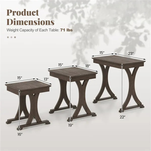 3-Piece Nesting Coffee Table Set