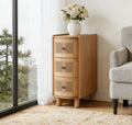 Handcrafted Rattan Drawer Cabinet | Natural Wood Accent Chest | Boho Modern Storage Unit