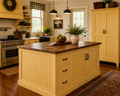 Custom Farmhouse Style Kitchen Island with Storage. Optional Matching Pantry.