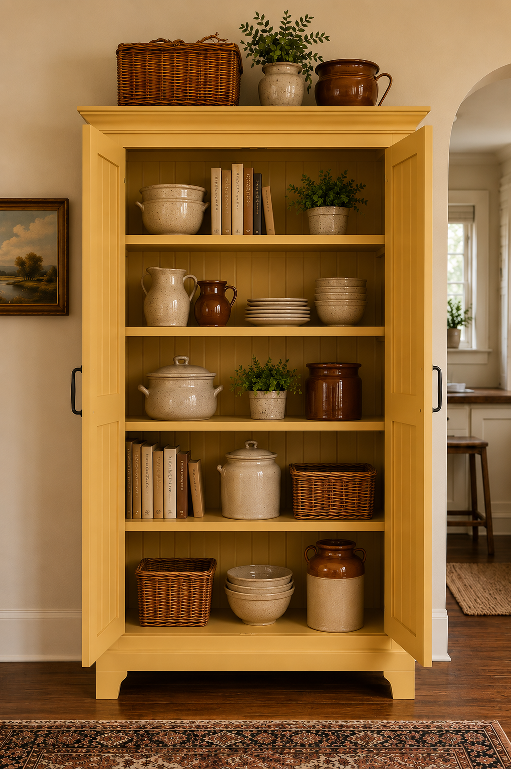 Custom Farmhouse Style Kitchen Island with Storage. Optional Matching Pantry.