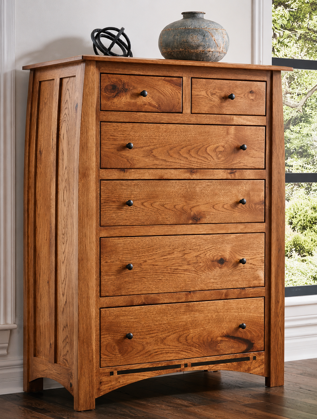 Beautiful Rustic Hickory Amish Built 6 pc. Boulder Creek Bedroom Set