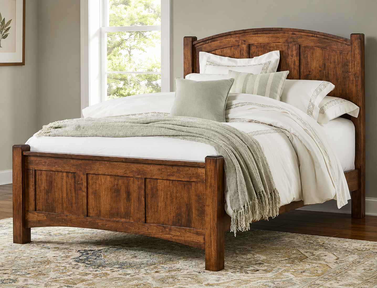 Beautiful Brown Maple Amish Built 6 pc. Finland Bedroom Set
