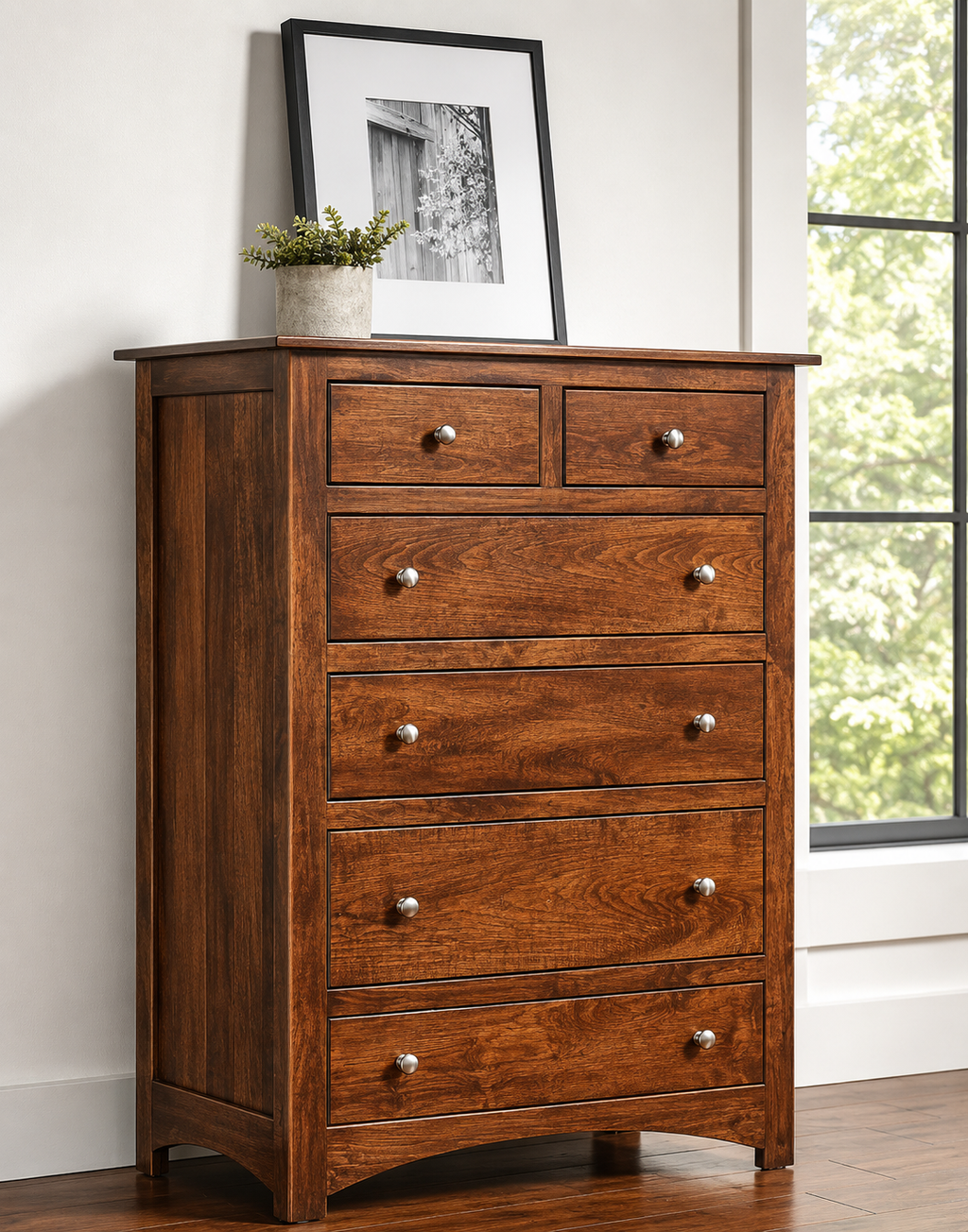 Beautiful Brown Maple Amish Built 6 pc. Finland Bedroom Set