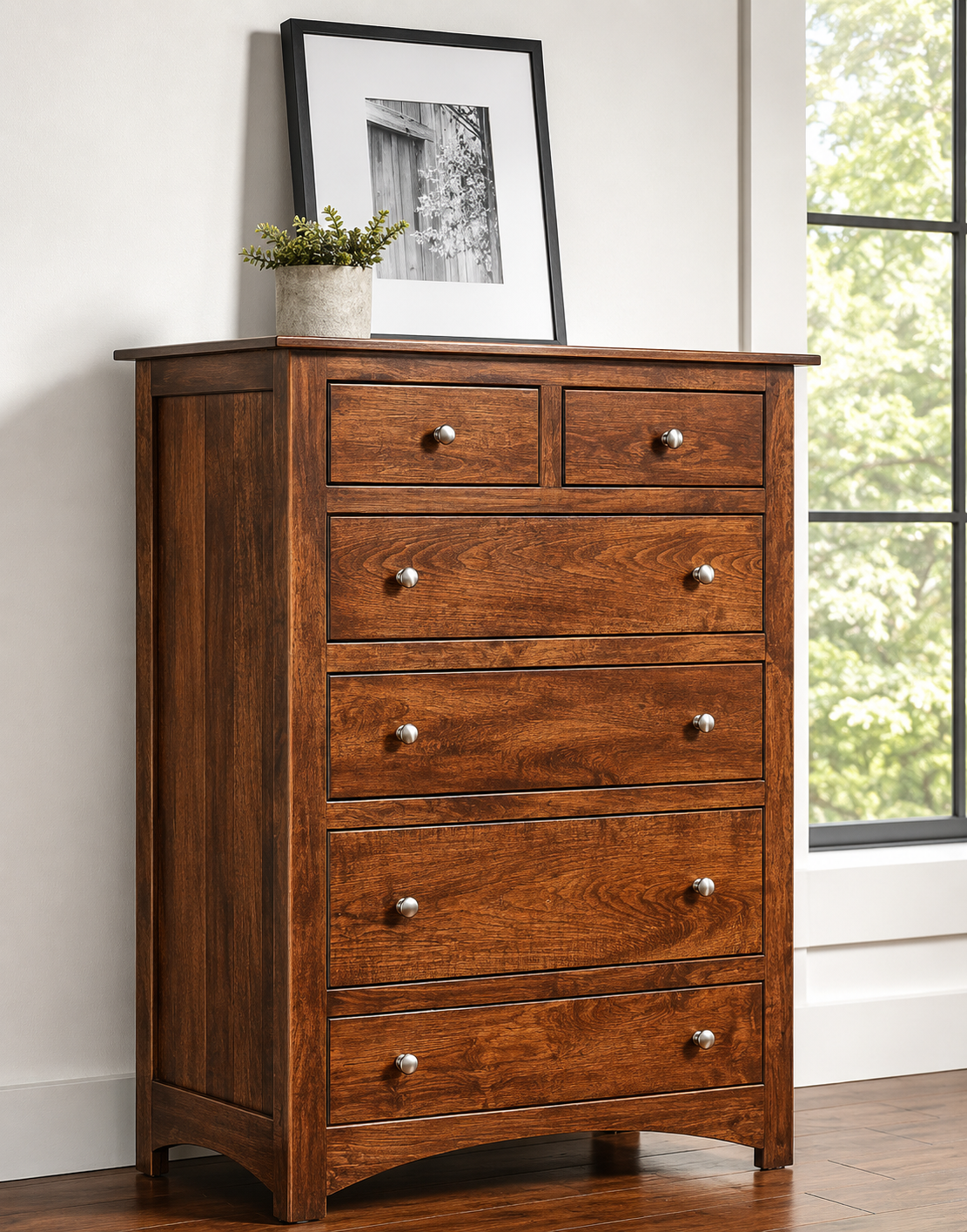 Beautiful Brown Maple Amish Built 6 pc. Finland Bedroom Set