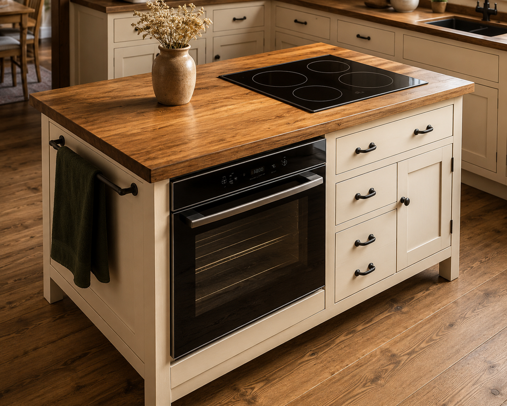 Made to Order Custom Kitchen Island with Appliance Cutouts