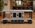 Steampunk Industrial Media Console Cart