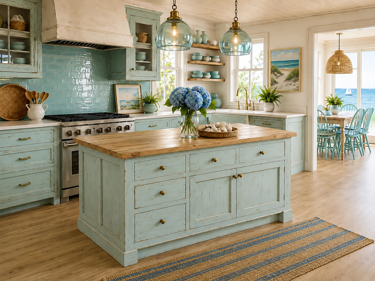 Made to Order – Bright & Airy Hampton Style Modern Kitchen Island