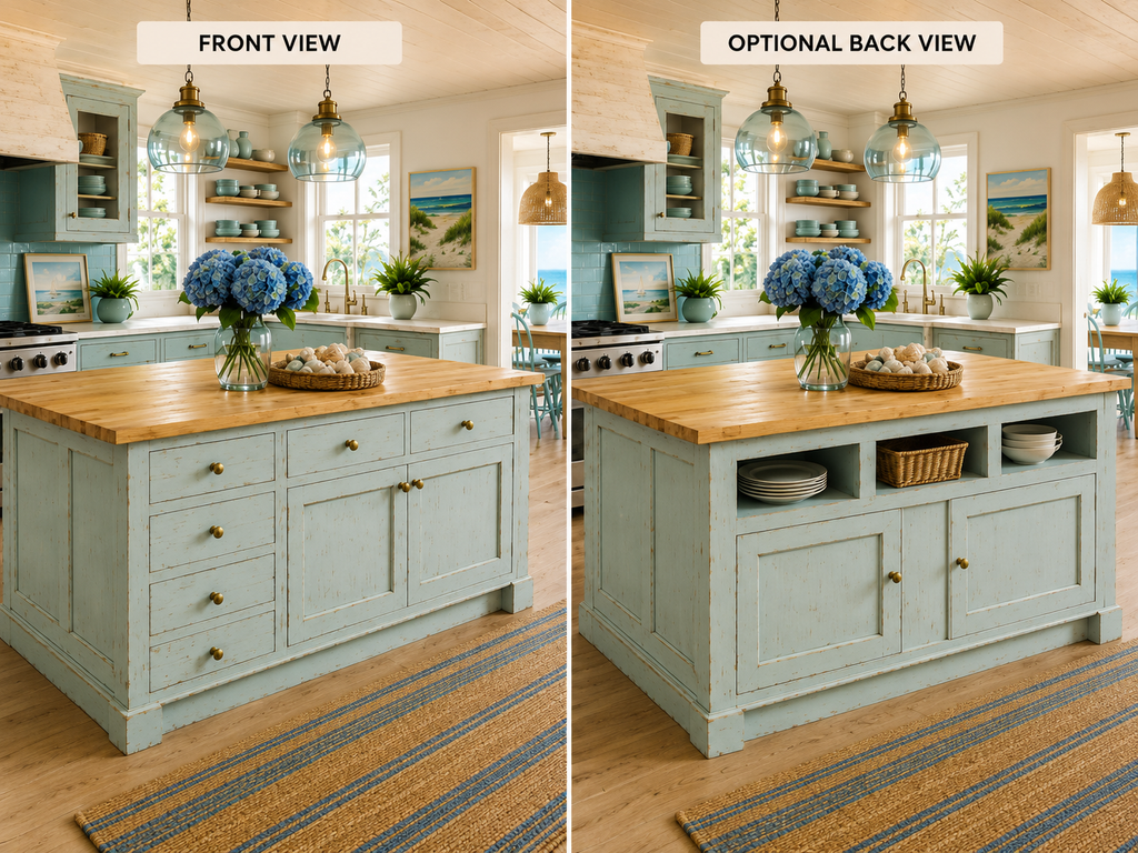 Made to Order – Bright & Airy Hampton Style Modern Kitchen Island