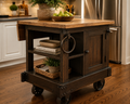 Industrial Style Warehouse Cart Island for smaller Kitchens