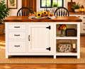 Rustic Farmhouse Kitchen Island – Handmade Storage Island with Smooth Panel or Charming Beadboard Detail