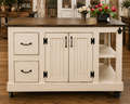 Kitchen Island Design – 2 Drawer Island Cart with Storage & Open Shelves