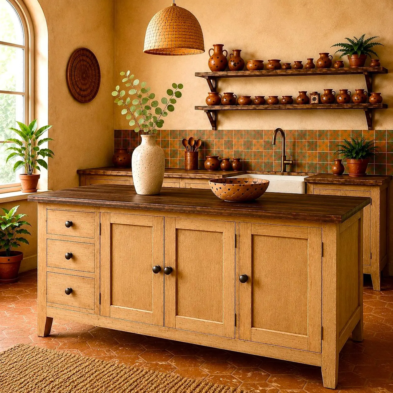 Boho Style Kitchen Island