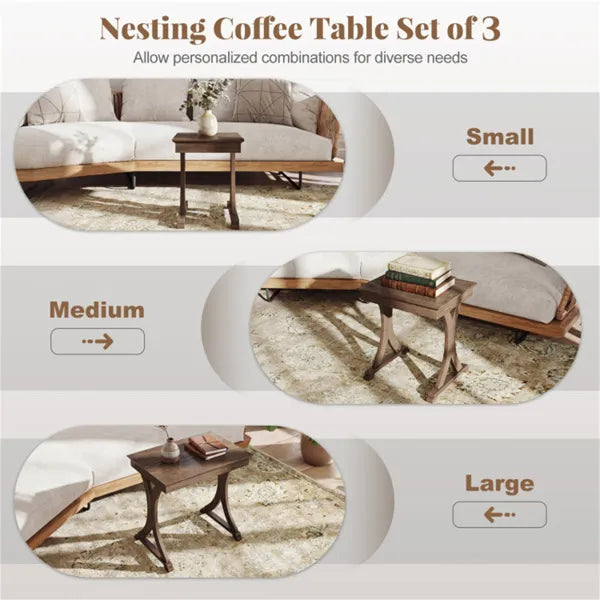 3-Piece Nesting Coffee Table Set