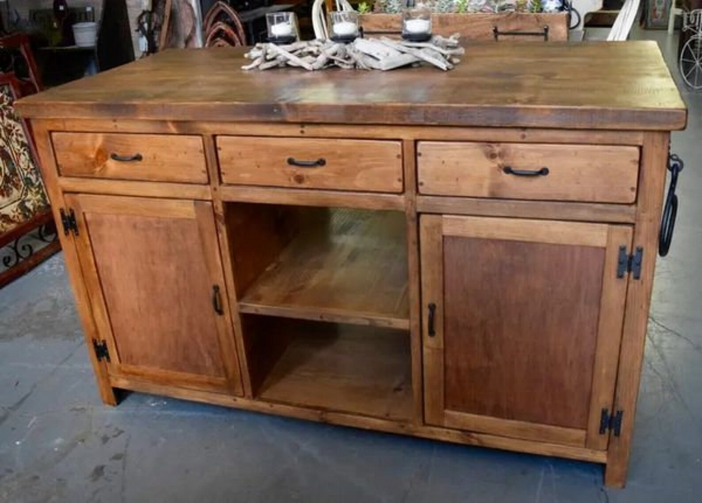 Solid Wood Custom Kitchen Island — Stained or Painted Finishes