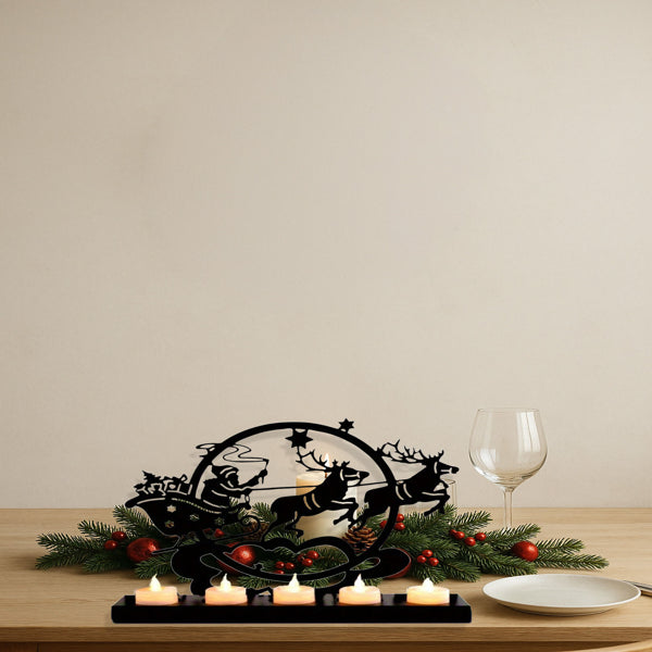 Vintage Iron Reindeer Candle Holder For Christmas