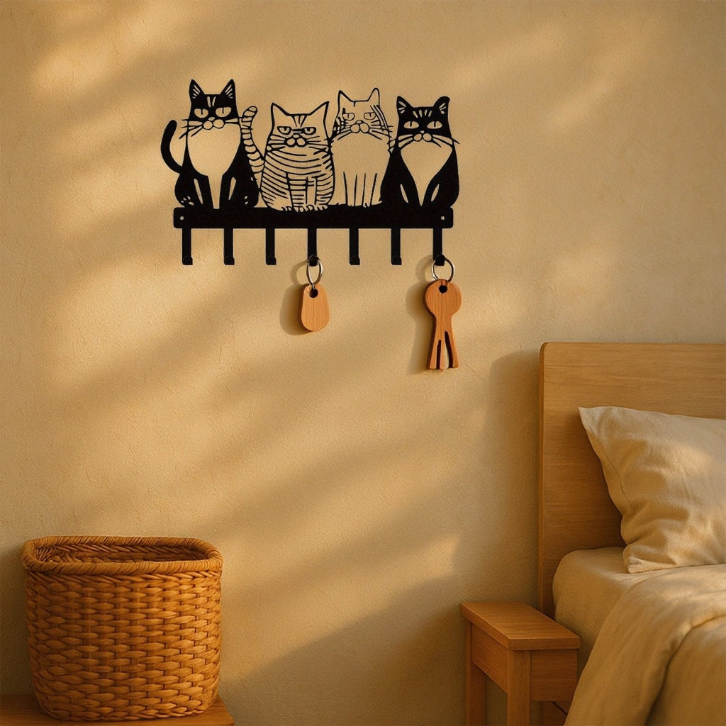 Adorable Cat Wall Hooks Set