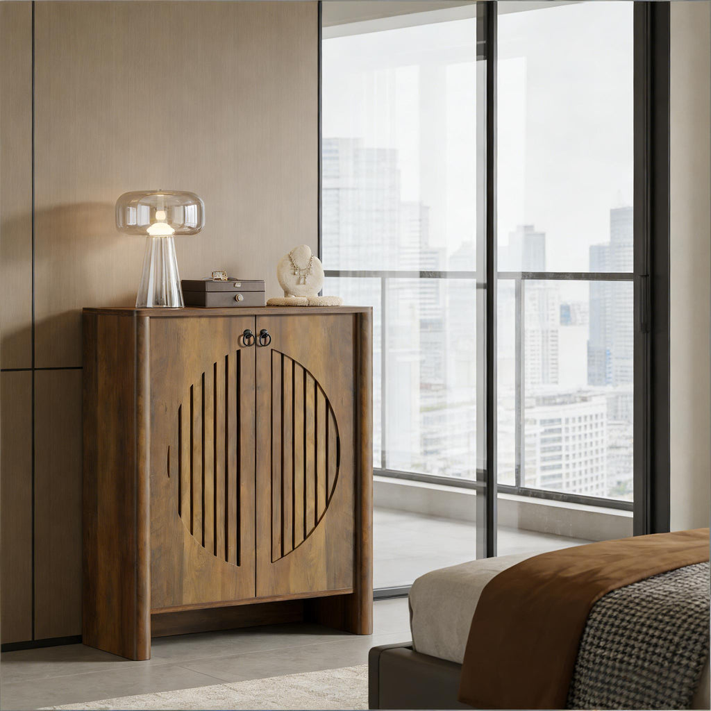 Handmade Dark Wood Cabinet