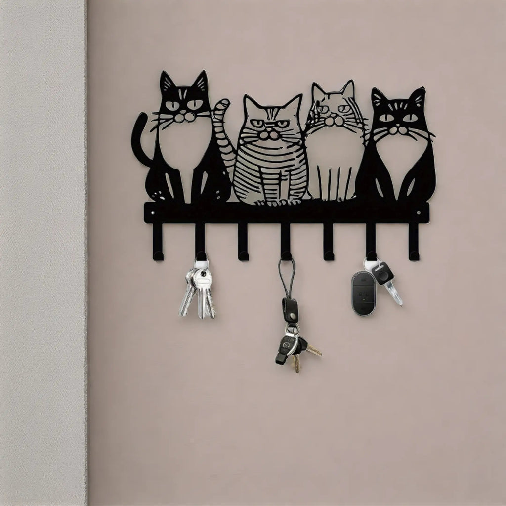Adorable Cat Wall Hooks Set