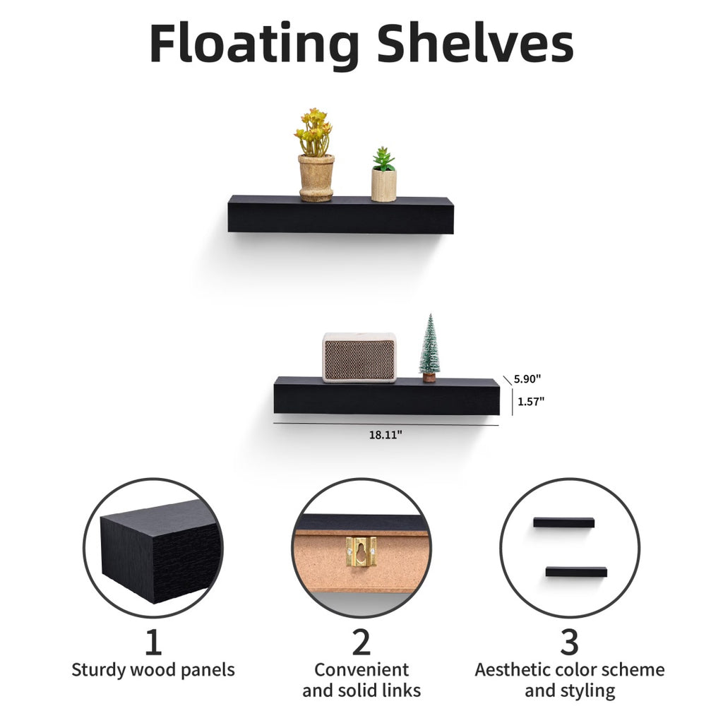 Floating Shelves  18.11 Wall Mounted Wood Shelves