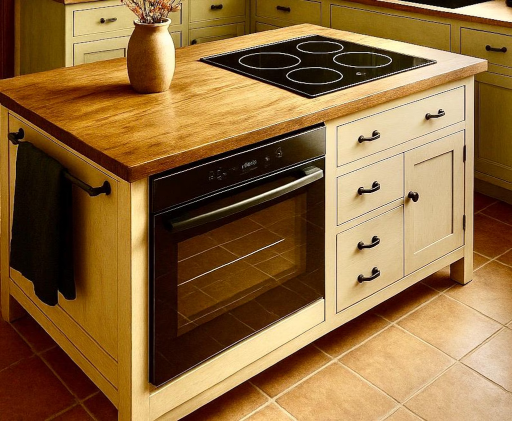 Made to Order Custom Kitchen Island with Appliance Cutouts