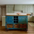 Kitchen Island Designs – Industrial Farmhouse Solid Wood with Full Storage